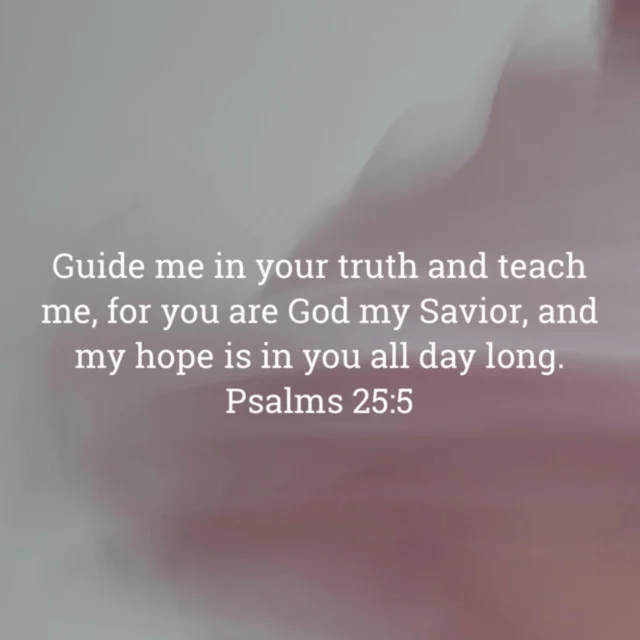 Day 21 of our Spirit of Truth reading… a beautiful prayer to pray: “ Show me your ways, O LORD, teach me your paths; guide me in your truth and teach me, for you are God my Savior, and my hope is in you all day long.”

All day long. 

My hope is in him:
 
❤️when I wake up
❤️when the day gets crazy
❤️when I’m worried 
❤️when I’m in a long line
❤️ when I’m …….
 
Leave a comment to finish the list. He’s our hope. Hallelujah!